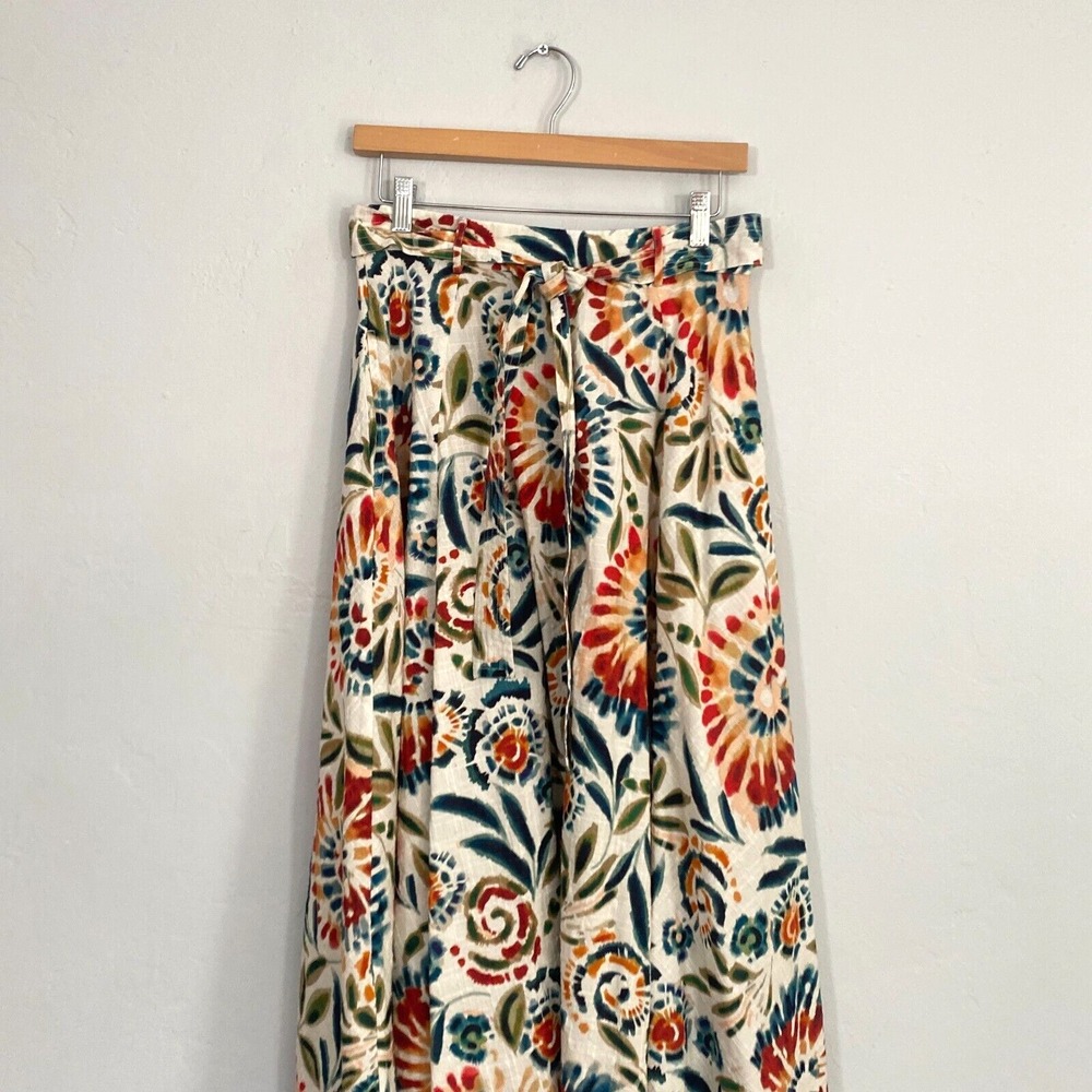 Stella Forest Midi Skirt Waist Size 28 Small Multicolor Floral Tie Dye Cotton - Picture 2 of 10